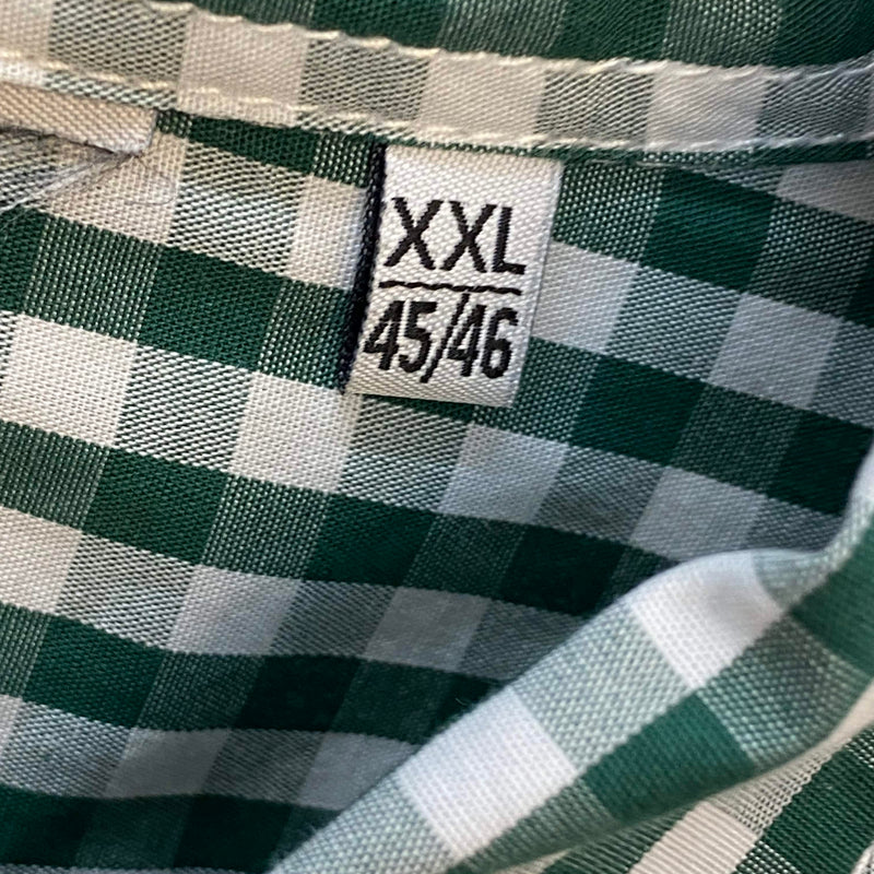 Trachtenhemd Herren grün kariert langarm Baumwolle Gr. 46 XXL, Ansicht 3