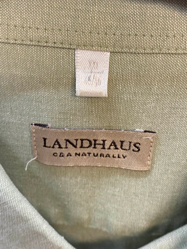 Trachtenhemd Herren hellgrün Stickerei langarm Baumwolle Gr. 45, Ansicht 5