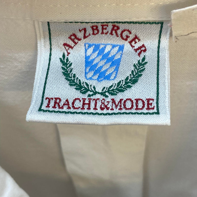 Trachtenhemd Herren Weiß Alpenjäger Stickerei Baumwolle Gr. 45, Ansicht 4