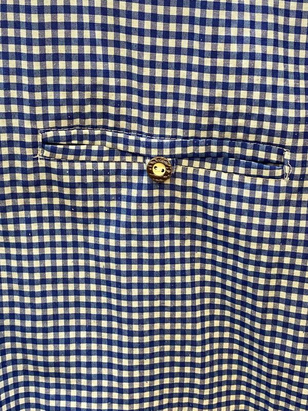 Vintage Trachtenhemd Herren Blau Weiß Kariert Gr. 44, Ansicht 3