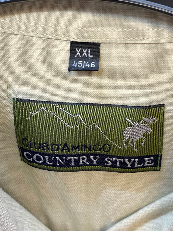 Trachtenhemd Herren beige mit Stickerei Baumwolle Gr. XXL (45/46), Ansicht 4