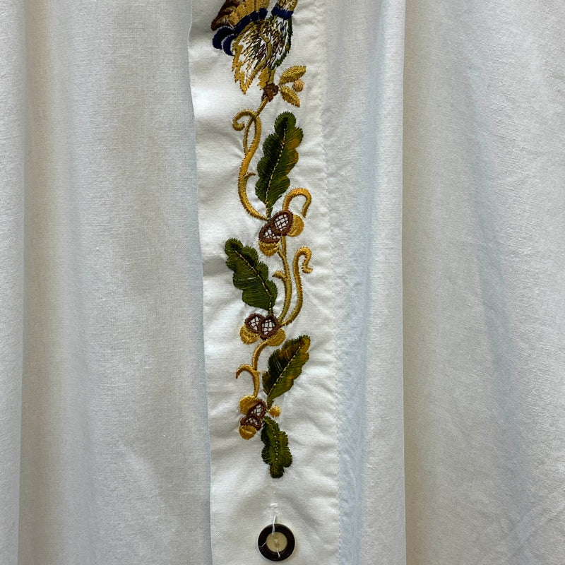 Vintage Trachtenhemd Herren Weiß Stickerei Größe L (Gr. 41), Ansicht 3