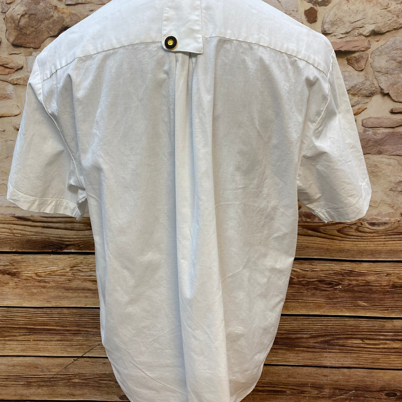 „Vintage Trachtenhemd Herren weiß Rückseite Kurzarm Baumwolle“