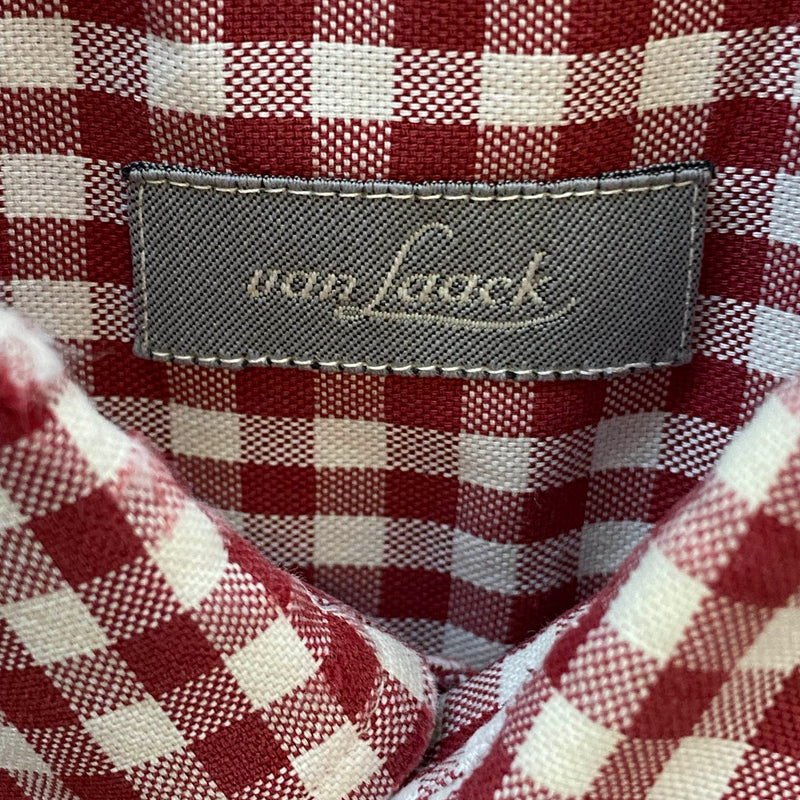 Van Laack Herrenhemd Rot-Weiß Kariert Gr. 41 – Kurzarm Trachtenhemd mit Button-Down-Kragen, Ansicht 5