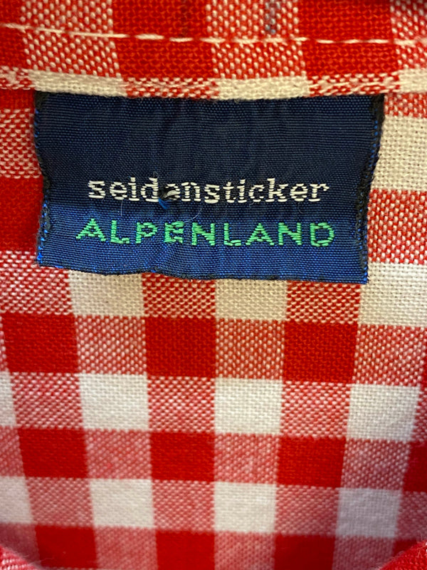Vintage Trachtenhemd Herren Rot-Weiß Kariert Gr. 41 – Seidensticker Alpenland, Ansicht 5