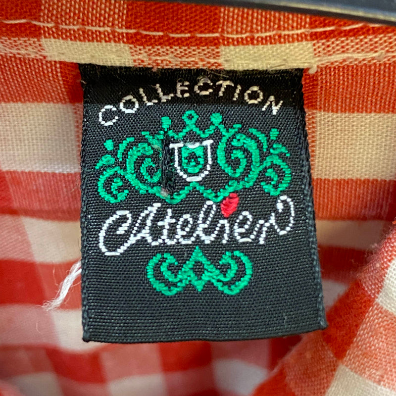Vintage Trachtenhemd Herren Gr. 40 rot-weiß kariert, Ansicht 5