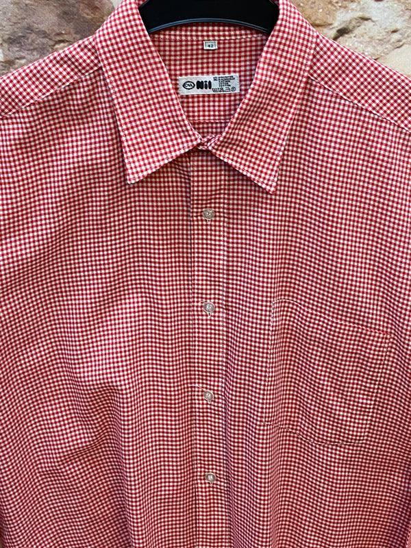 Vintage Trachtenhemd Herren Rot-Weiß Fein Kariert Gr. 42 – C&A Nil, Ansicht 3