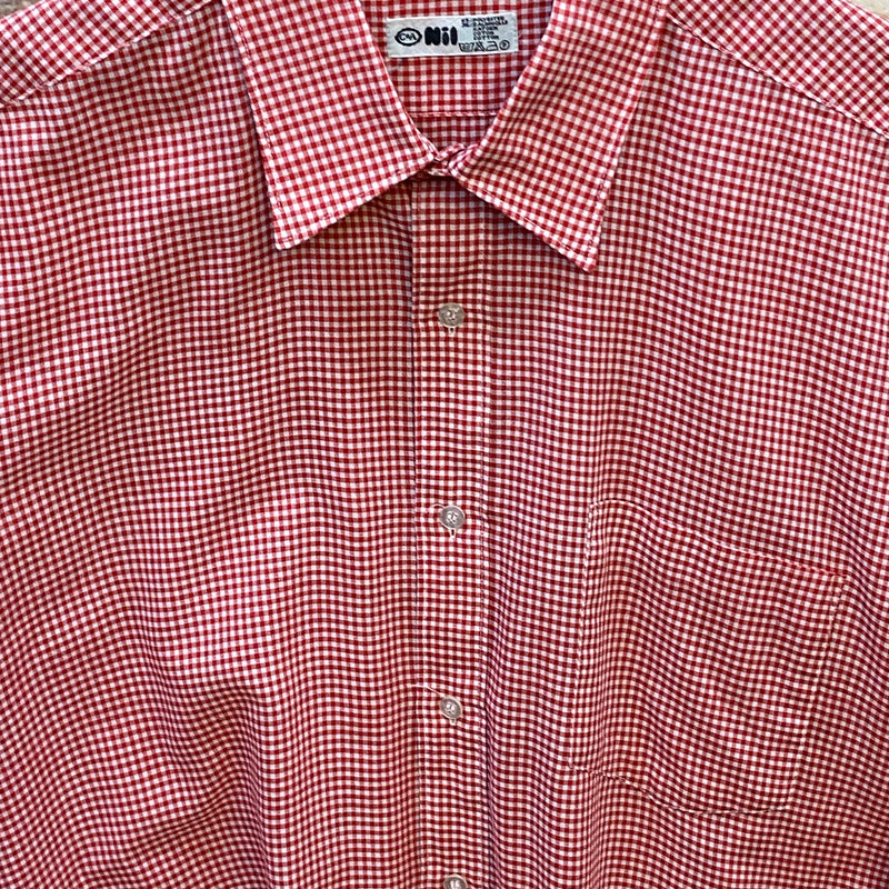 Vintage Trachtenhemd Herren Rot-Weiß Fein Kariert Gr. 42 – C&A Nil, Ansicht 3