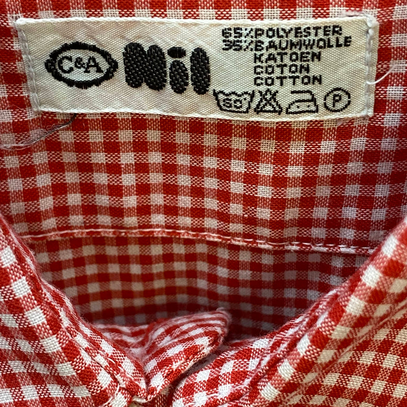 Vintage Trachtenhemd Herren Rot-Weiß Fein Kariert Gr. 42 – C&A Nil, Ansicht 5