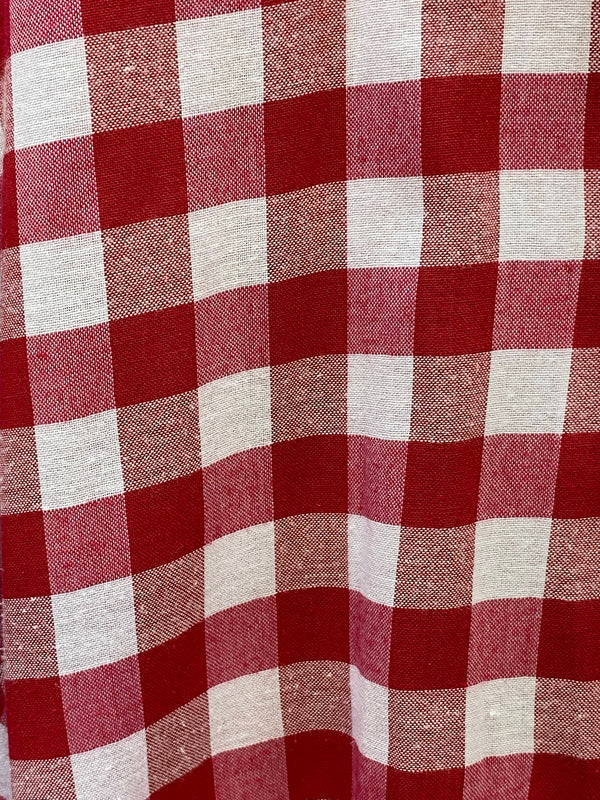 Vintage Trachtenhemd Herren rot-weiss grosskariert Gr. 43, Ansicht 2
