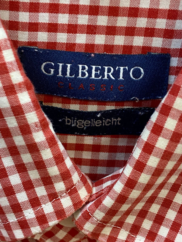 Vintage Trachtenhemd Herren Gr. 41 rot weiß kariert Gilberto Classic, Ansicht 5