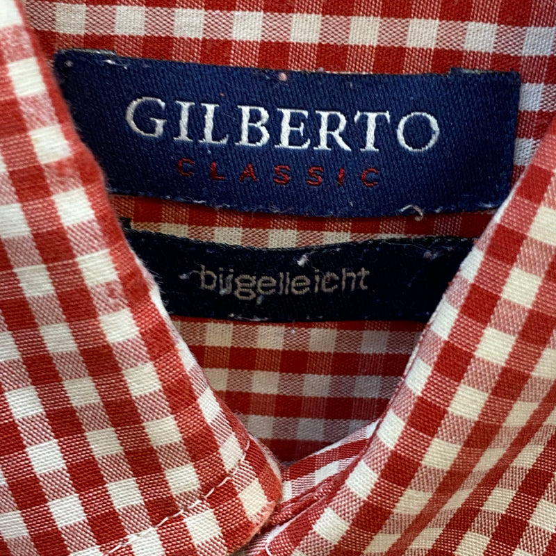 Vintage Trachtenhemd Herren Gr. 41 rot weiß kariert Gilberto Classic, Ansicht 5