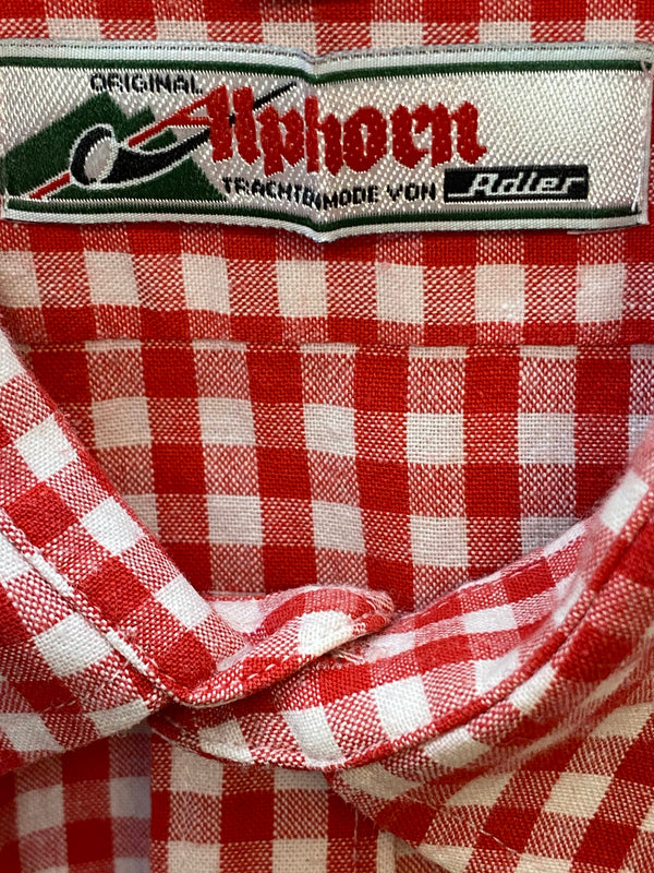 Herren Trachtenhemd rot-weiß kariert Gr. 41 – Alphorn Trachtenmode von Adler, Ansicht 5