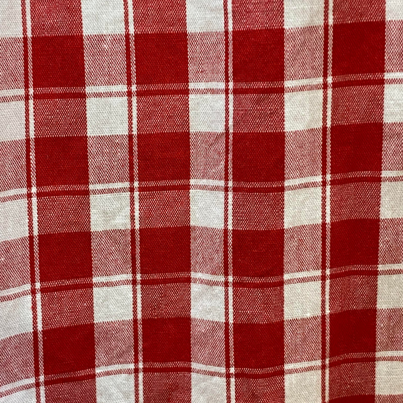 Vintage Trachtenhemd Herren rot-weiss kariert Gr. 46, Vorderansicht