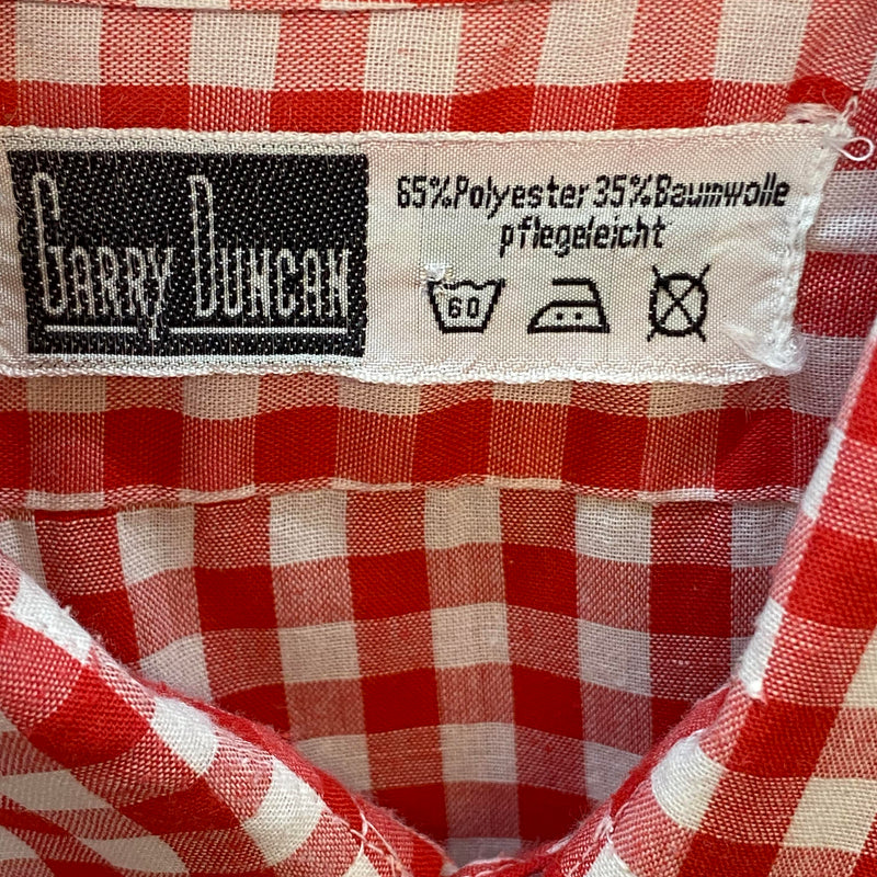 Vintage Trachtenhemd Herren rot weiß kariert Garry Duncan Gr. 39 | Langarm