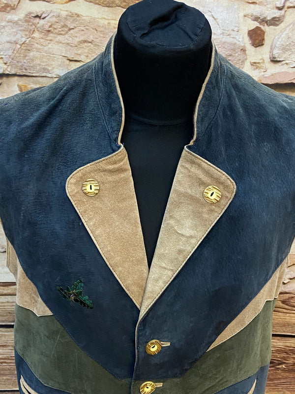 Vintage Leder Trachtenweste Herren Gr. 48, Ansicht 4