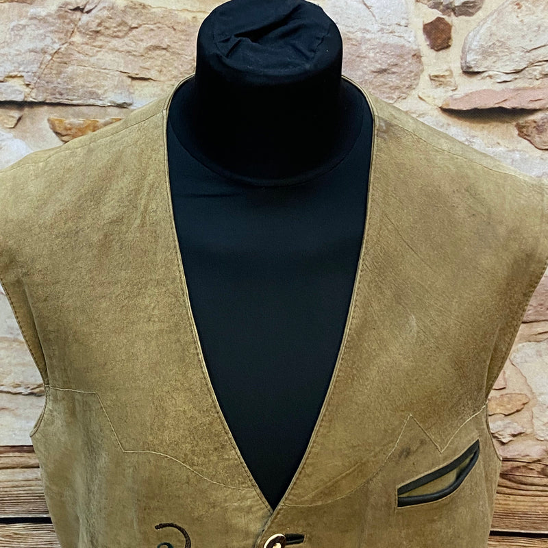 Vintage Trachten Lederweste Herren Gr. 48 Stickerei, Ansicht 4