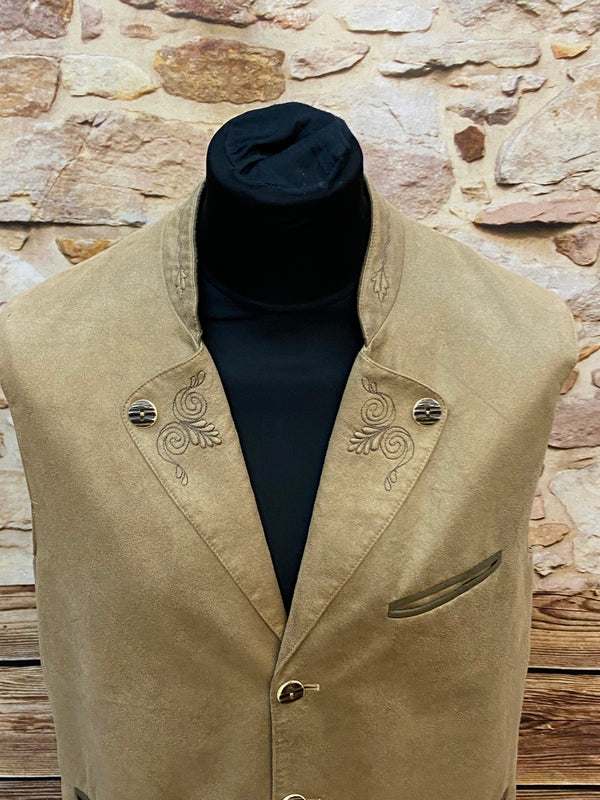 Vintage Trachtenweste Herren Gr. 48 Beige klassisch