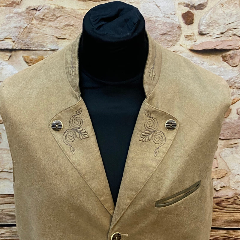Vintage Trachtenweste Herren Gr. 48 Beige klassisch
