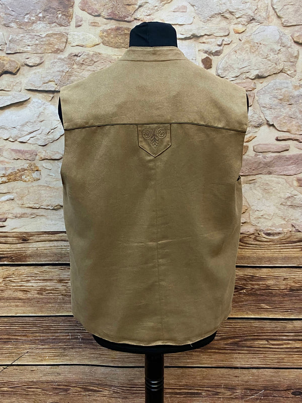 „Trachtenweste Herren beige Rückansicht schlicht elegant“