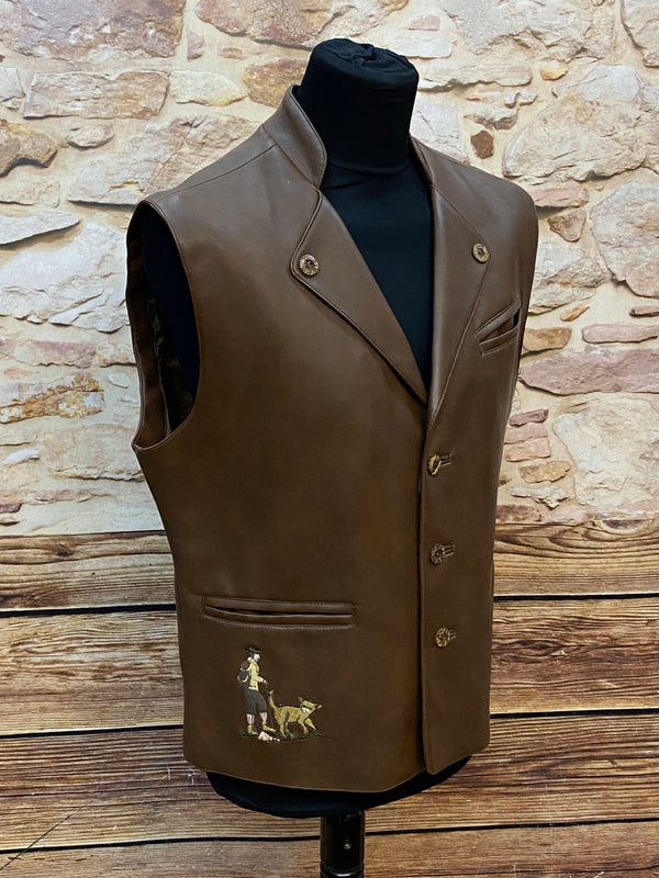 Vintage Trachtenweste Herren Gr. 48 Braun