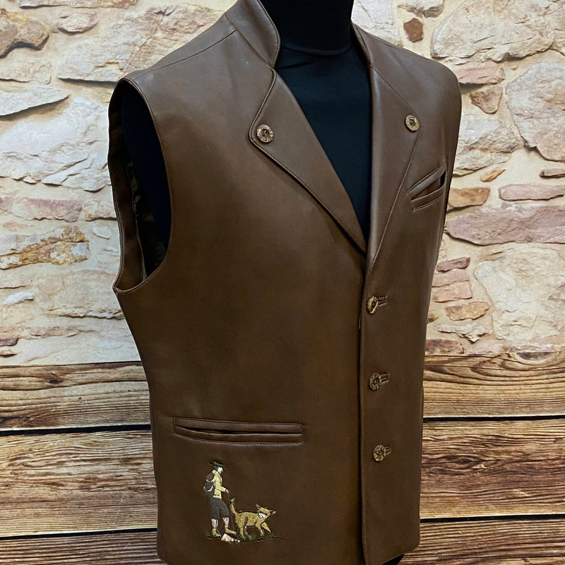 Vintage Trachtenweste Herren Gr. 48 Braun