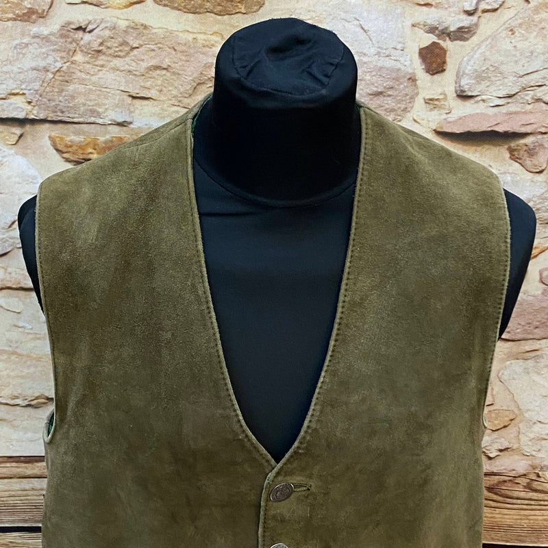 Vintage Trachtenweste Herren Leder Grün Gr. 46 Vintage, Ansicht 4