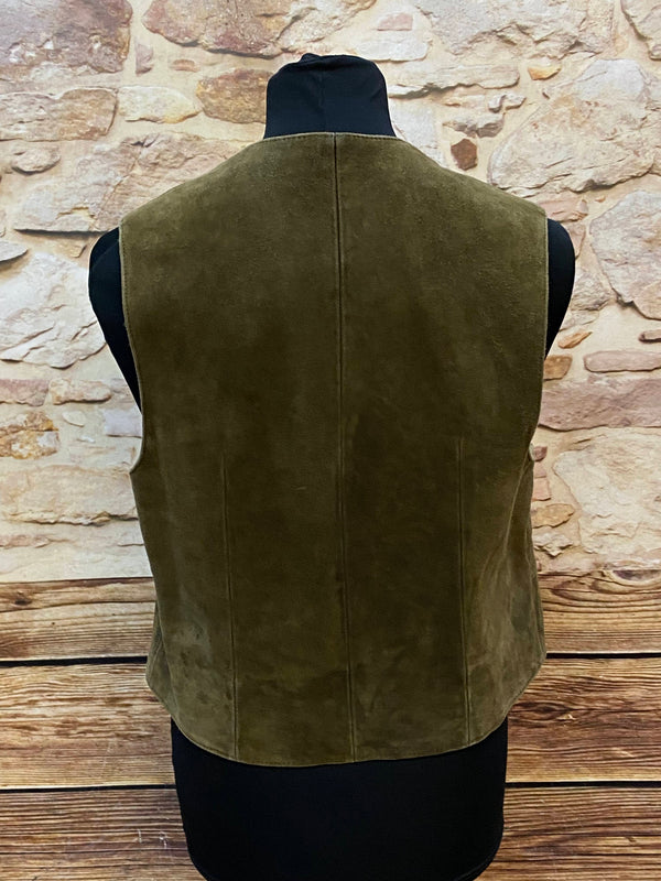 Vintage Trachtenweste Herren Leder Grün Gr. 46 Vintage, Ansicht 3