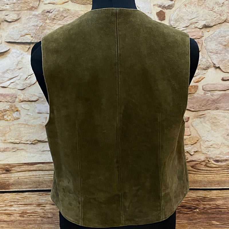 Vintage Trachtenweste Herren Leder Grün Gr. 46 Vintage, Ansicht 3
