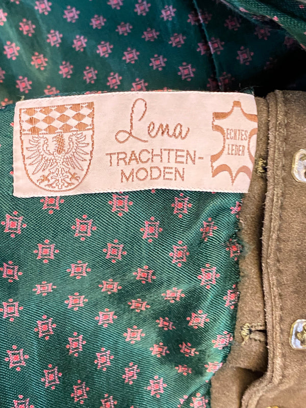 Vintage Trachtenweste Herren Leder Grün Gr. 46 Vintage, Ansicht 5