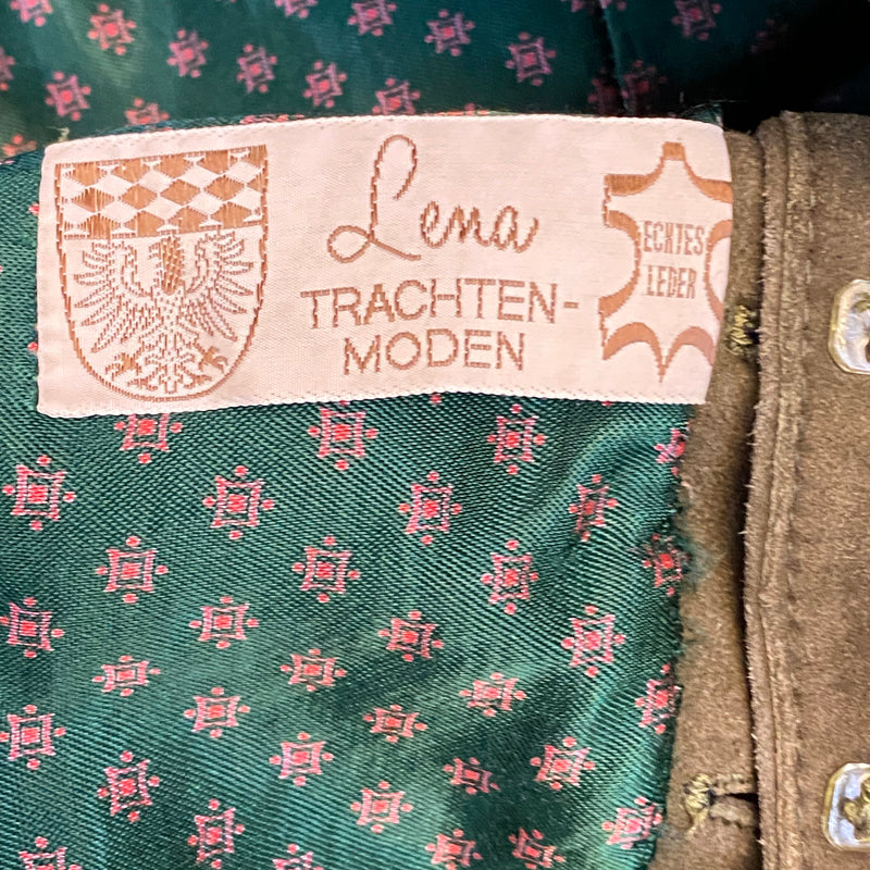 Vintage Trachtenweste Herren Leder Grün Gr. 46 Vintage, Ansicht 5