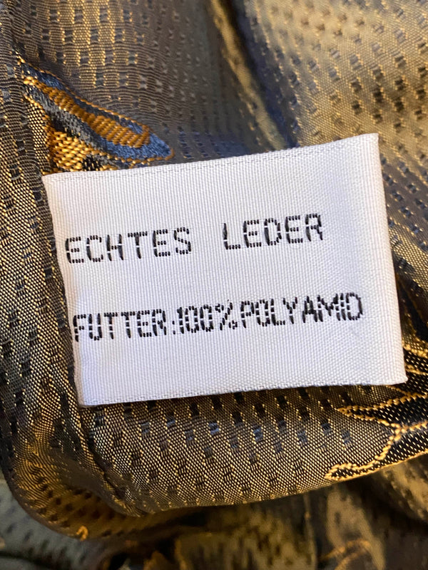 Vintage Trachtenweste Leder Stickerei Gr. 50