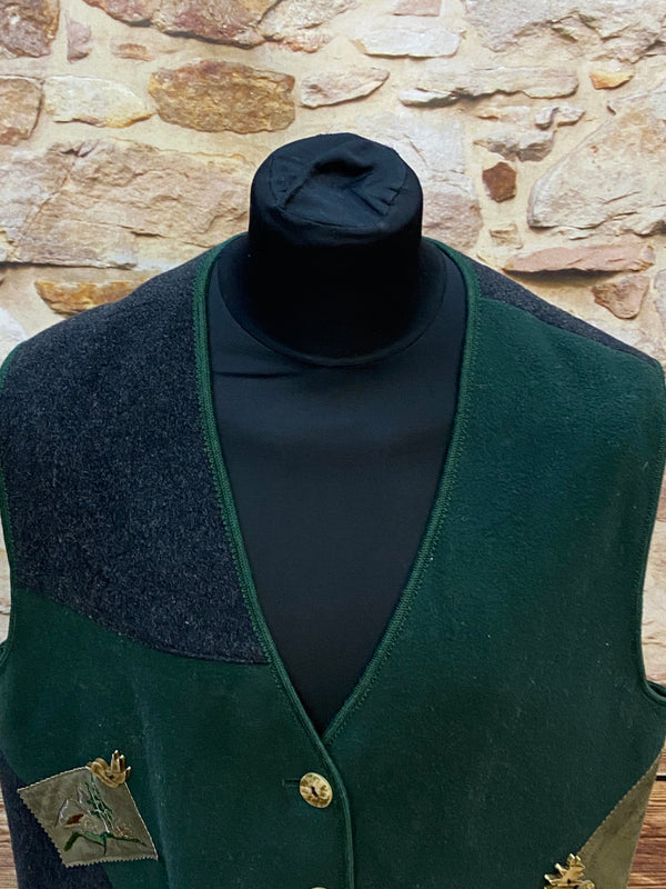 Vintage Trachtenweste Grün „Mode aus Salzburg“ Gr. 50 – Schurwolle, Ansicht 4