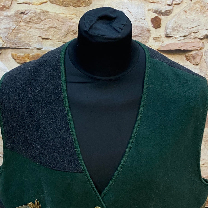 Vintage Trachtenweste Grün „Mode aus Salzburg“ Gr. 50 – Schurwolle, Ansicht 4