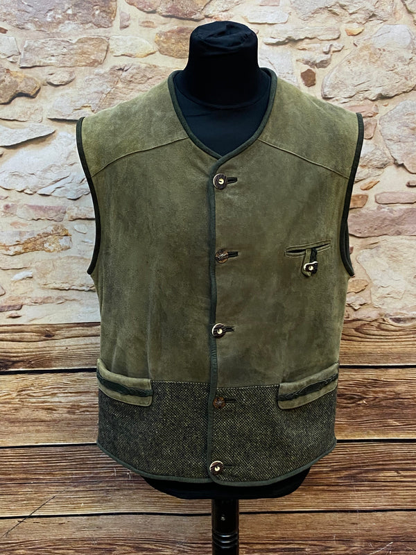 „Vintage Trachtenweste grün Distler Originals Herren vorne“