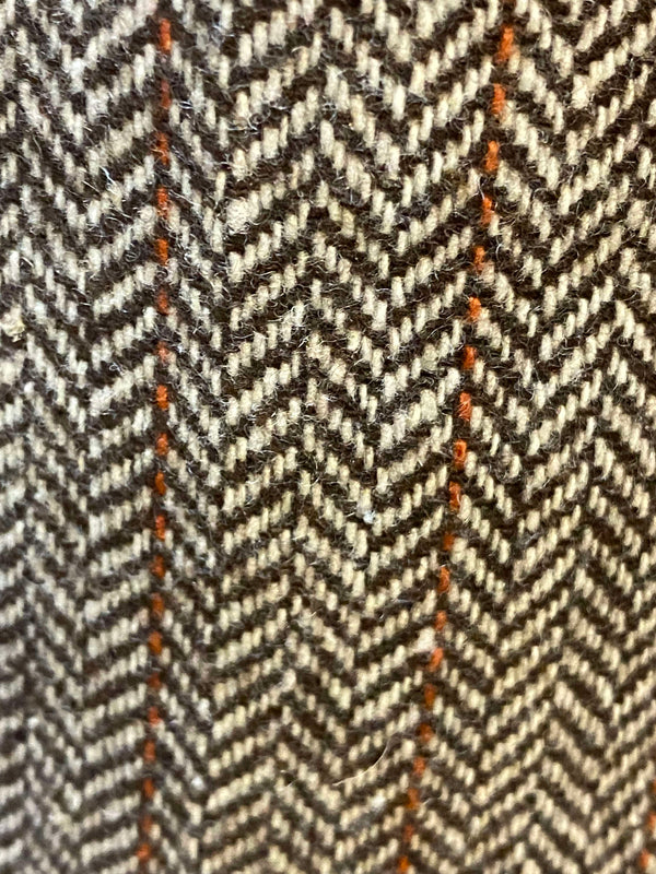 „Vintage Damenhose braun Herringbone Detail Stoffstruktur“