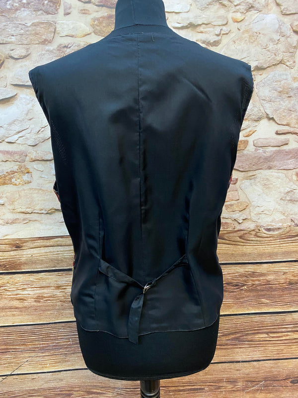 Vintage Damen Weste Paisley Muster Rot Gold Gr. 44 Retro Weste, Ansicht 3