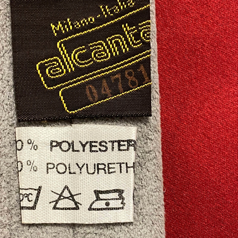 „Vintage Wildleder Krawatte grau mit geradem Abschluss Detailansicht“