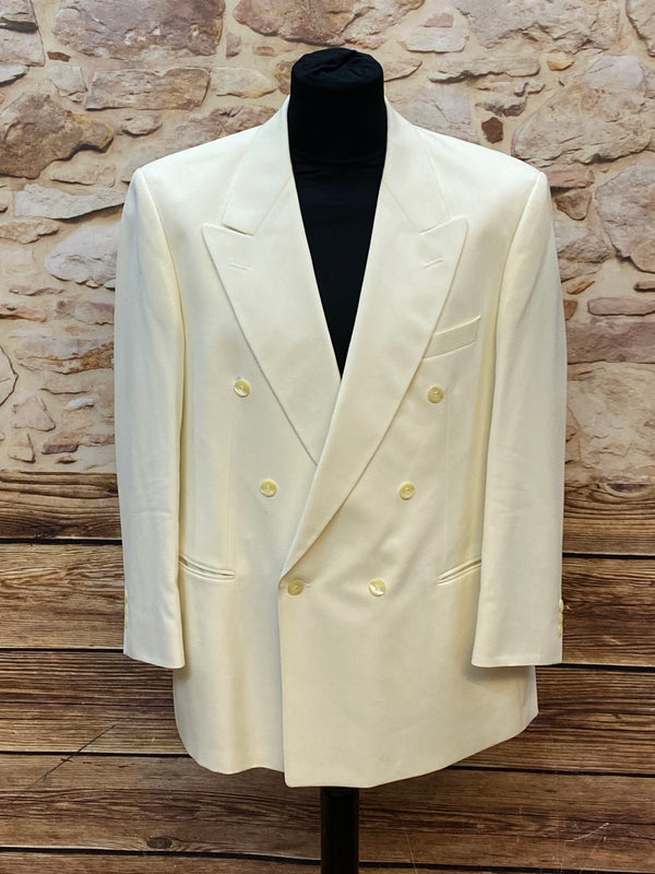 „vintage wilvorst dinnerjacke cremeweiß doppelreiher frontansicht“