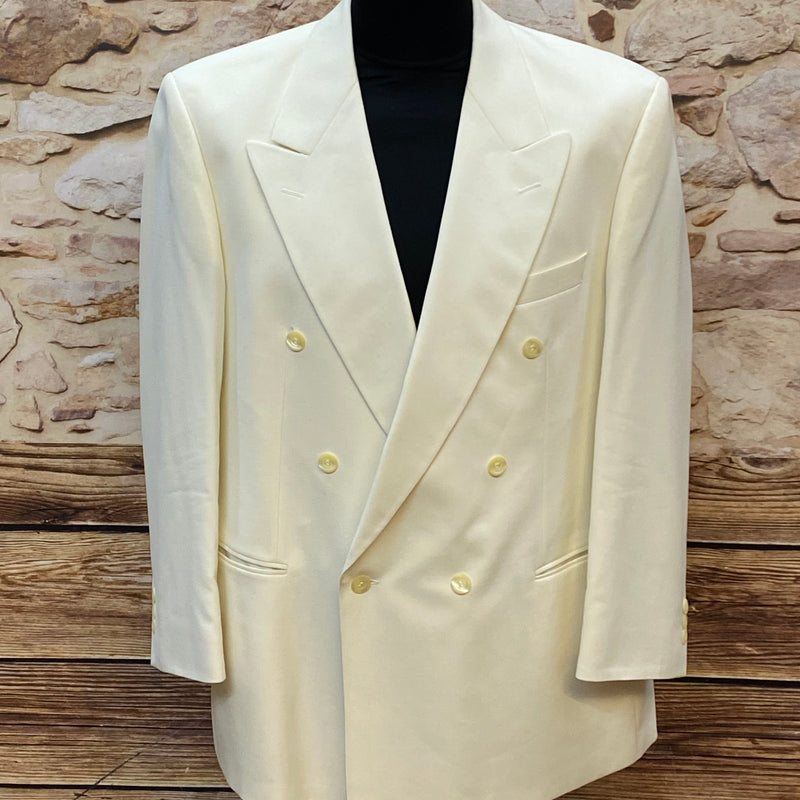 „vintage wilvorst dinnerjacke cremeweiß doppelreiher frontansicht“