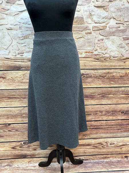 „Vintage Wollrock grau A Linie Midi Länge Damen Größe 38 40“