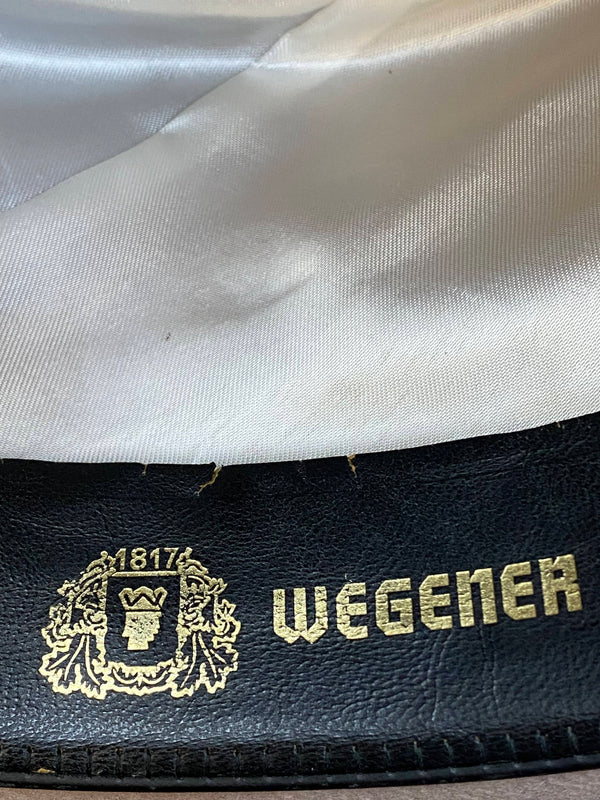 Vintage Zylinder Wegener Gr. 61 – grauer Herren-Zylinder aus Hutmacherei