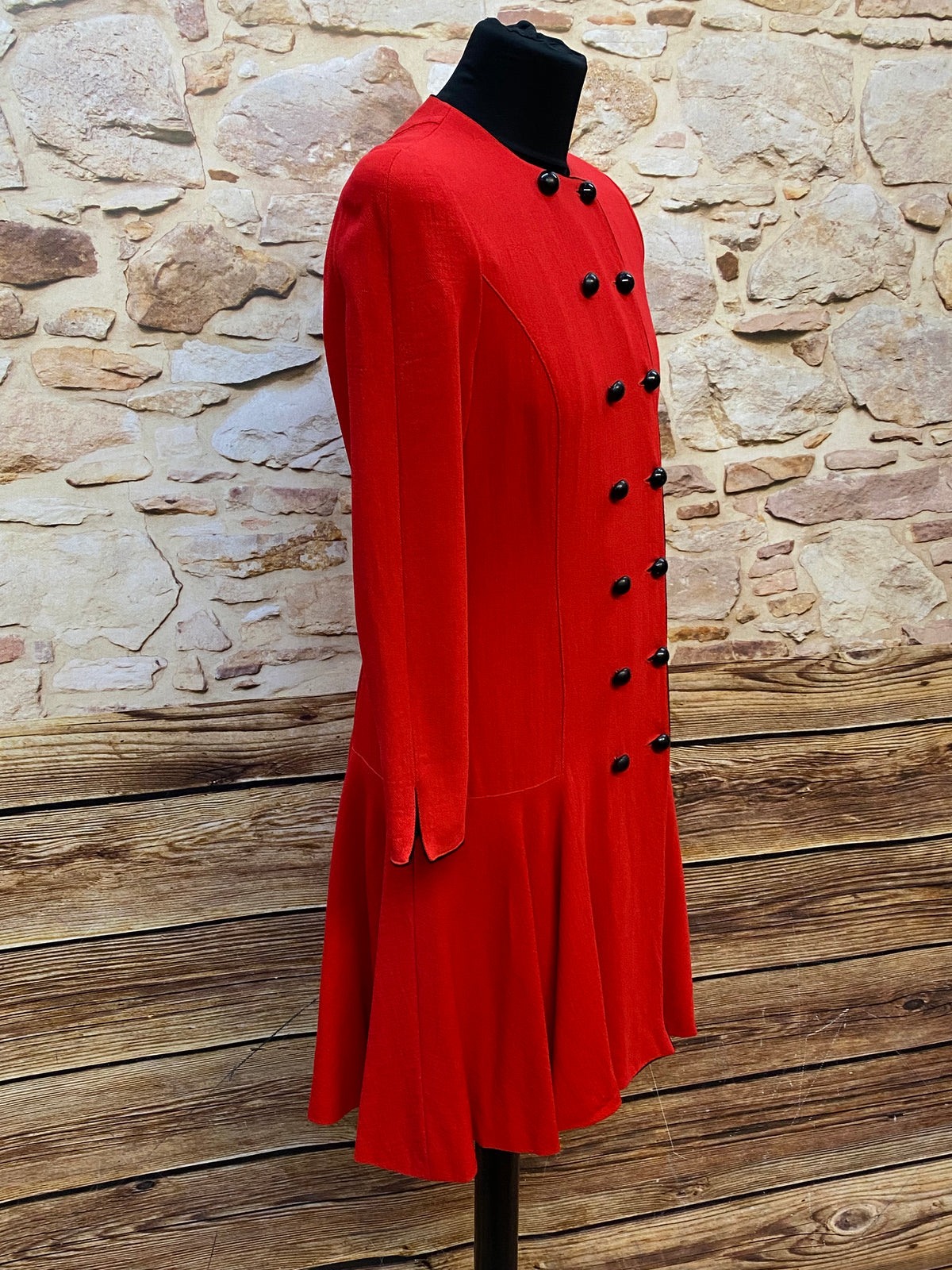 Robe femme vintage rouge taille profonde années 80/90 taille 42 