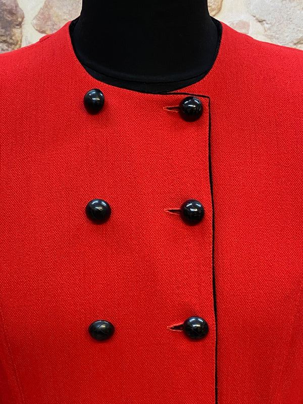 Vintage Damenkleid Kleid rot tiefe Taille 80/90er Gr.42