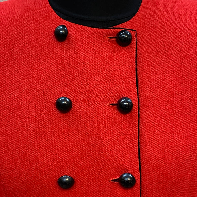 Vintage Damenkleid Kleid rot tiefe Taille 80/90er Gr.42