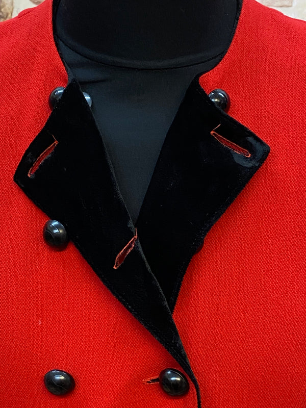 Vintage Damenkleid Kleid rot tiefe Taille 80/90er Gr.42
