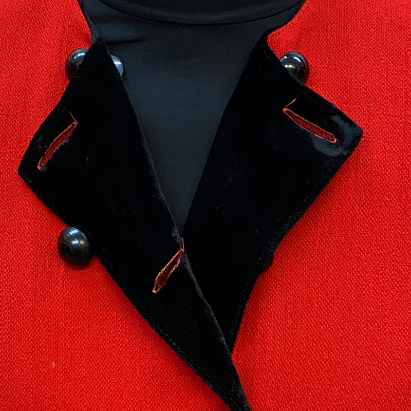 Vintage Damenkleid Kleid rot tiefe Taille 80/90er Gr.42