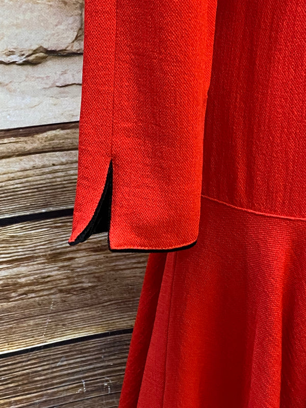Vintage Damenkleid Kleid rot tiefe Taille 80/90er Gr.42