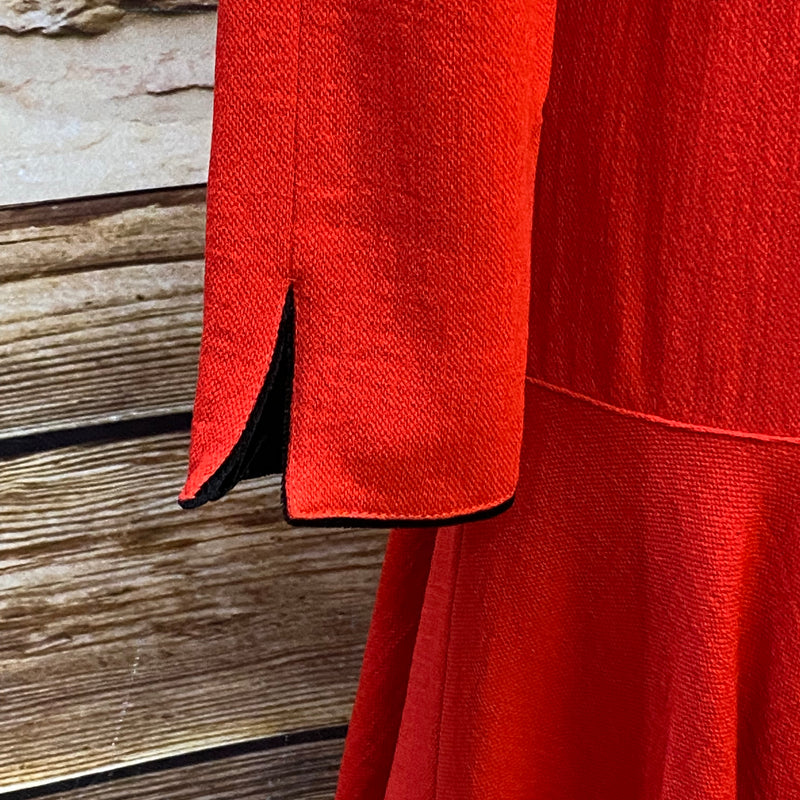 Vintage Damenkleid Kleid rot tiefe Taille 80/90er Gr.42