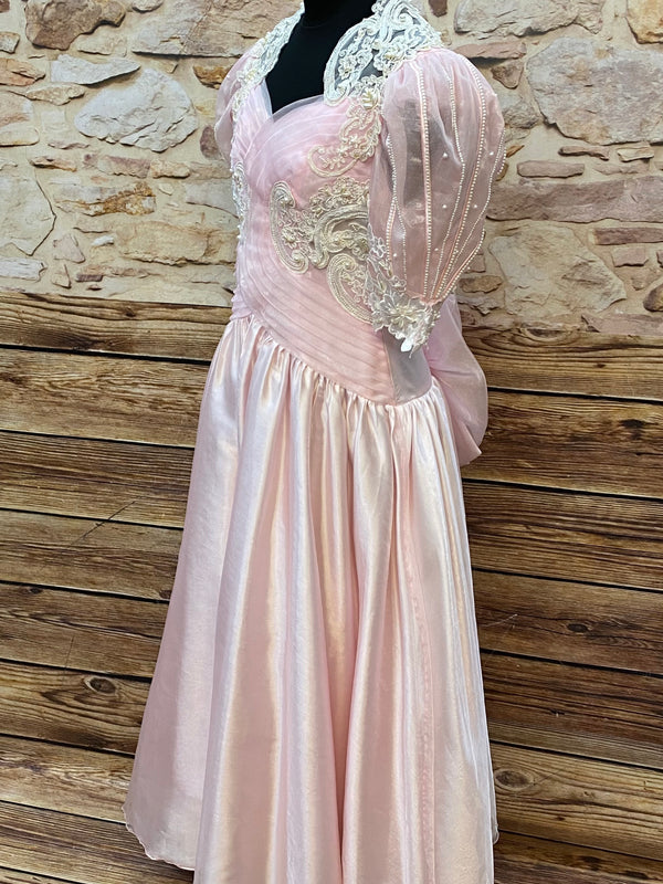 50er Jahre Vintage Ballkleid in rosa Gr.36